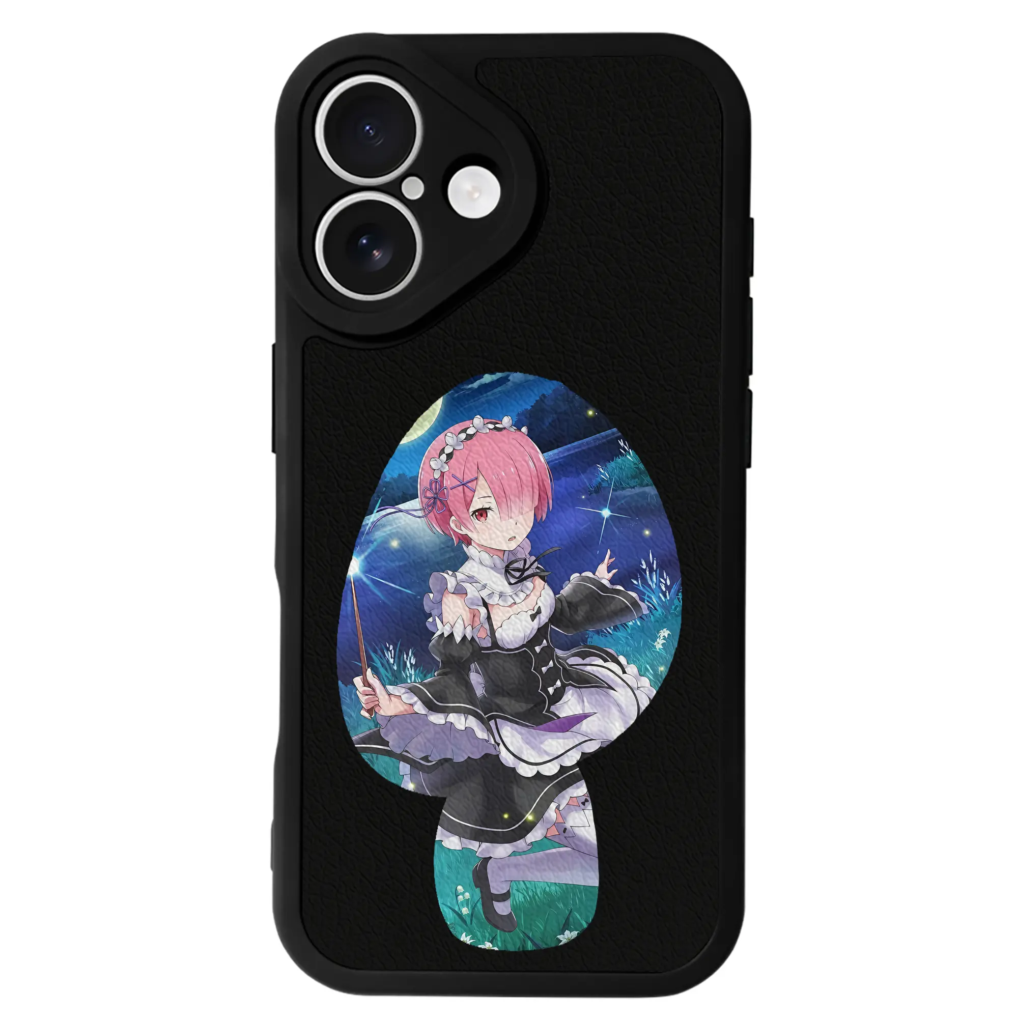 リゼロ グッズ ラム - IPhone 16シリーズ対応 ・ シリコンスマホケース ・ レザー調 ・ 高精度フィット ・ 耐衝撃 ・ ワイヤレス充電対応 ・ 精密カット